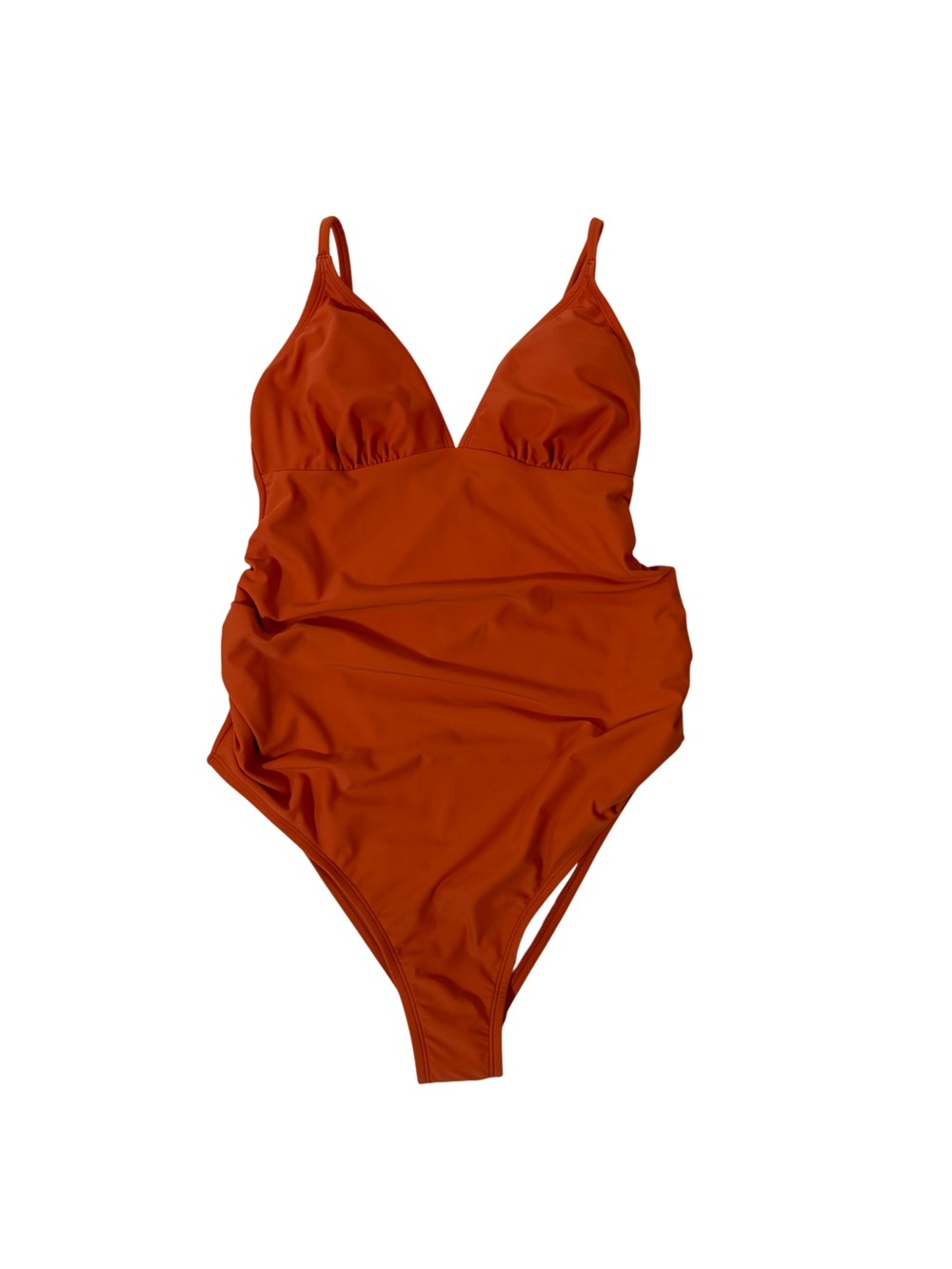 Cupshe.Orange One Piece Swimsuit Size M Ruched Elegant Bathing Suit.